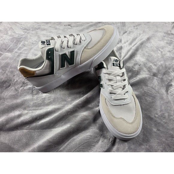 New Balance Numeric 574 Vulc NM574VRP Men's Size 8 D White/Green NEW w/BOX - Picture 1 of 8